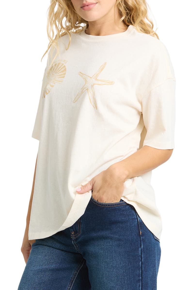 Billabong In Front of Me Graphic Oversize Graphic T-Shirt, Alternate, color, White Cap