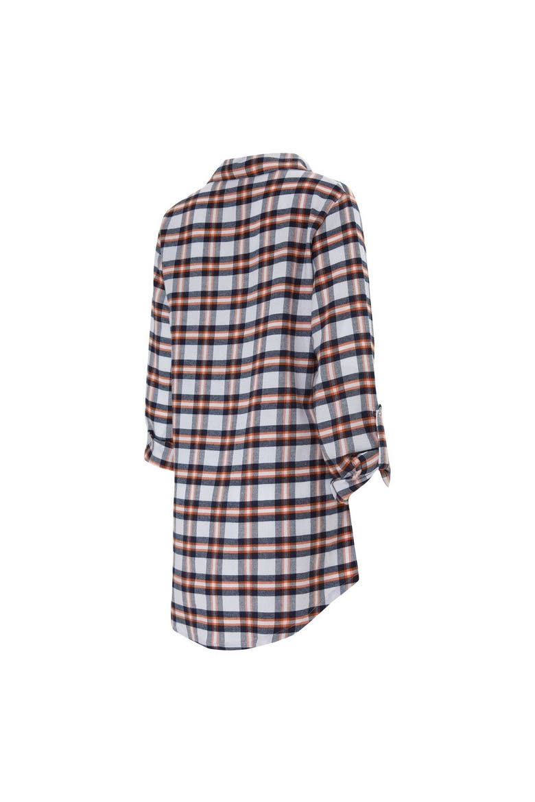 Women's Concepts Sport Aqua Miami Dolphins Sienna Plaid Full-Button Long Sleeve Nightshirt, Alternate, color, Aqua