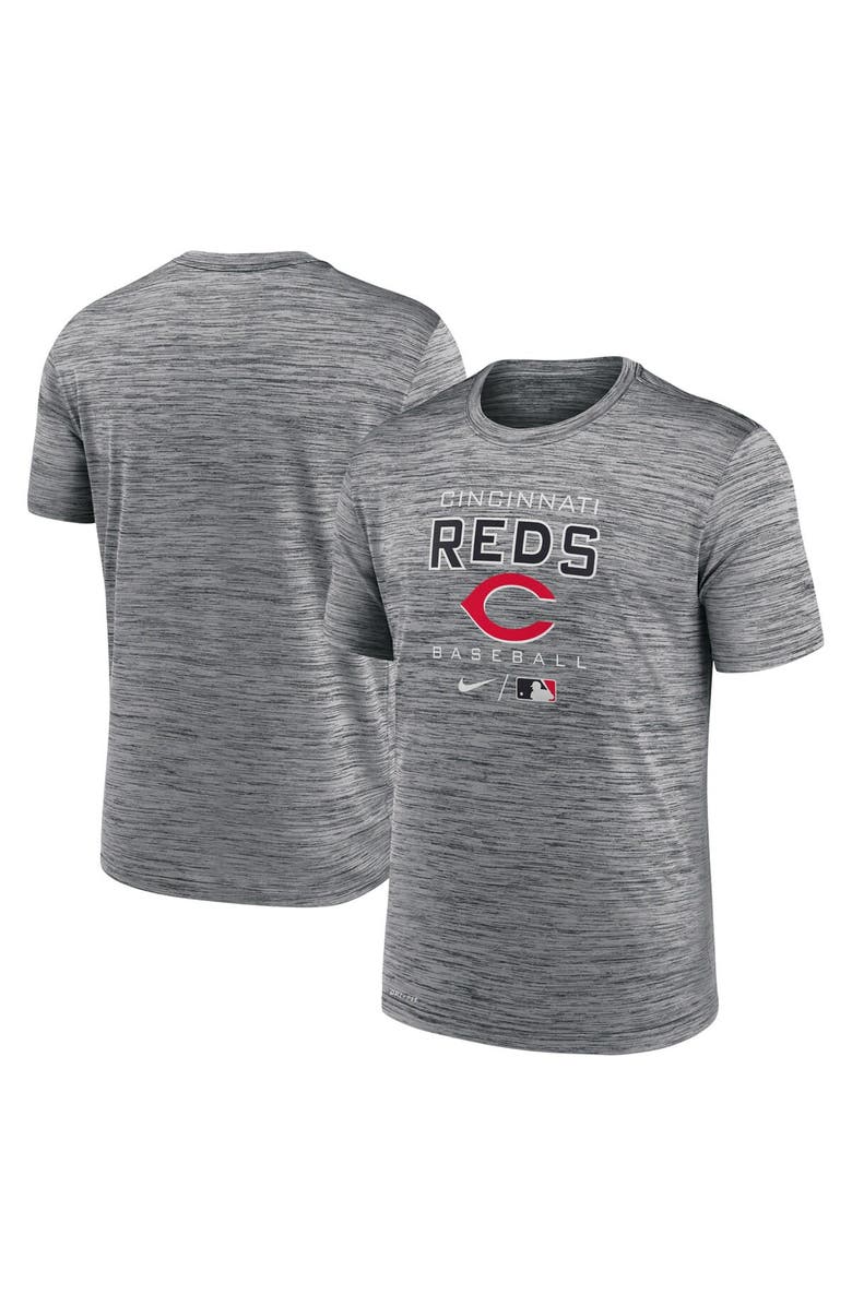 Nike Men's Nike Anthracite Cincinnati Reds Authentic Collection Velocity Practice Performance T-Shirt, Alternate, color, 