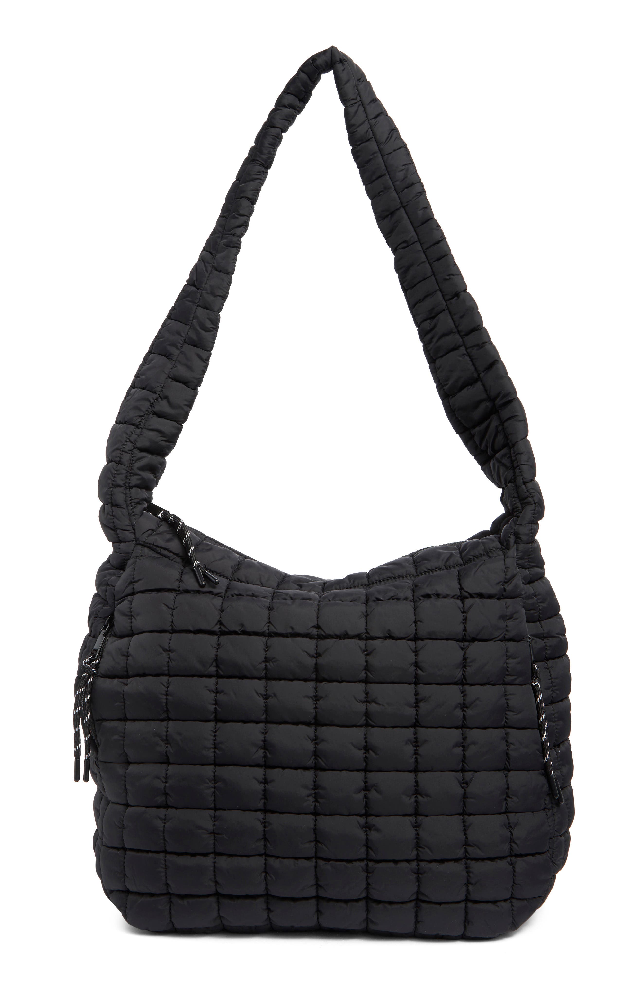 URBAN EXPRESSIONS HANDBAGS Square Quilt Nylon Hobo Bag