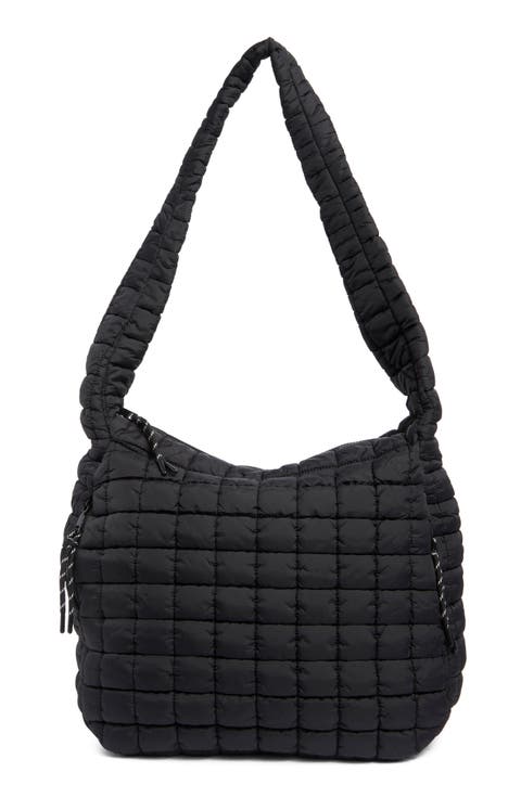 Square Quilt Nylon Hobo Bag