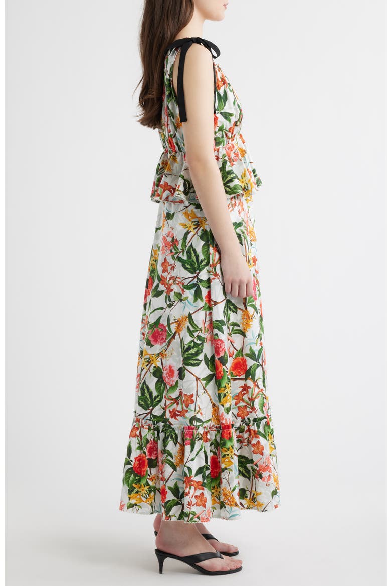 Daniela Floral Embroidered Trim Cotton Maxi Dress, Alternate, color, TROPICAL PARADISE