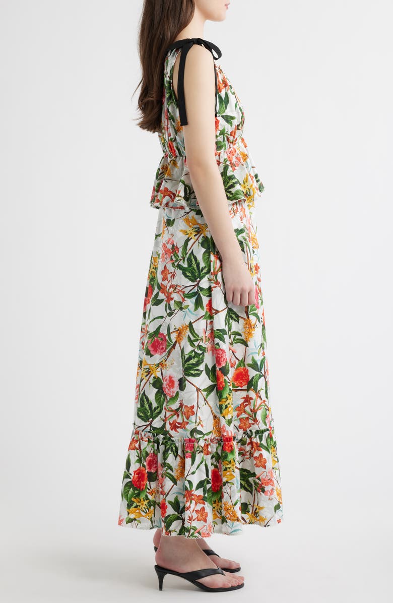 LAYERED WITH LOVE Daniela Floral Embroidered Trim Cotton Maxi Dress, Alternate, color, Tropical Paradise