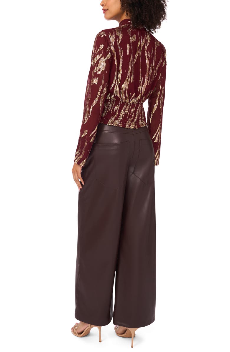 Parker The Piper Metallic Peplum Top, Alternate, color, Zinfandel