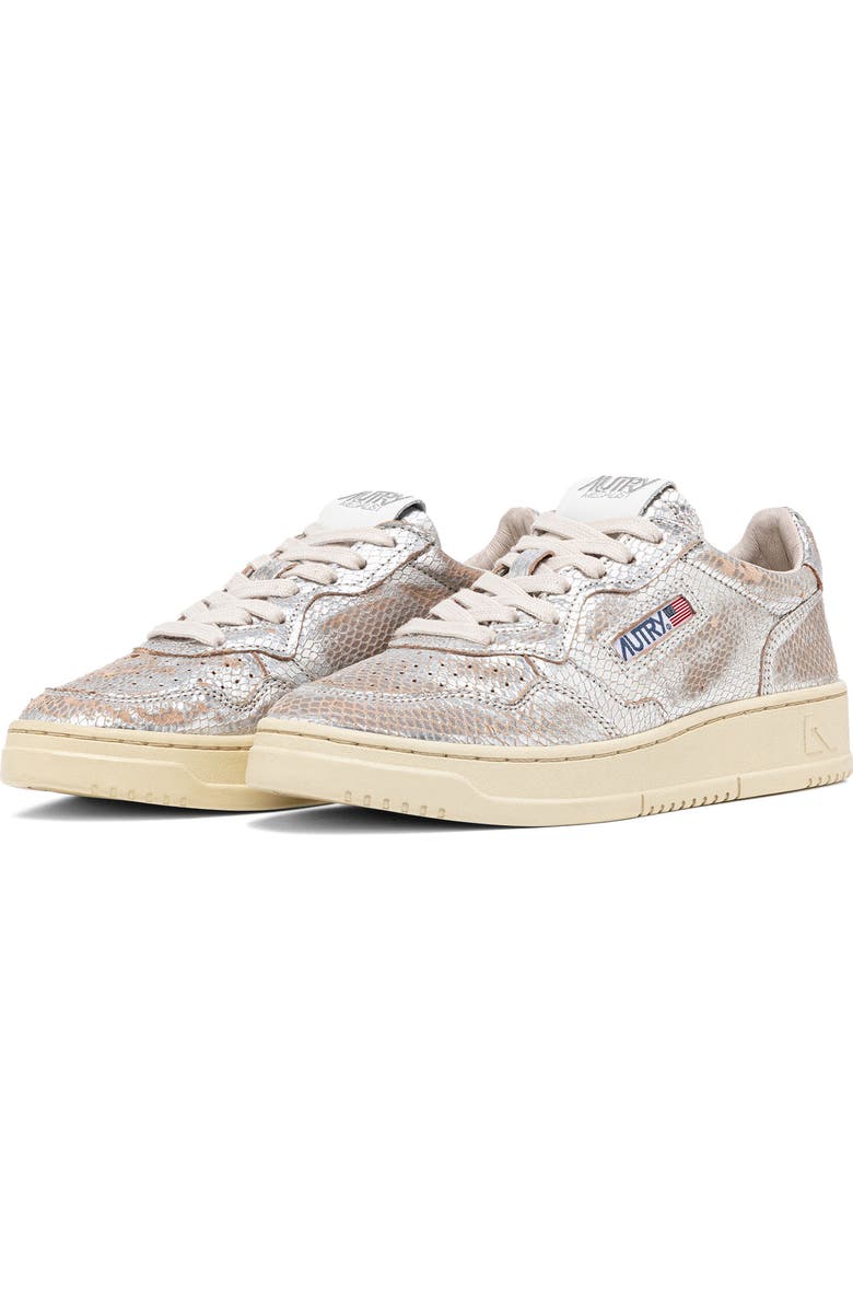 AUTRY Medalist Low Sneaker, Main, color, Metal/Snake Silver