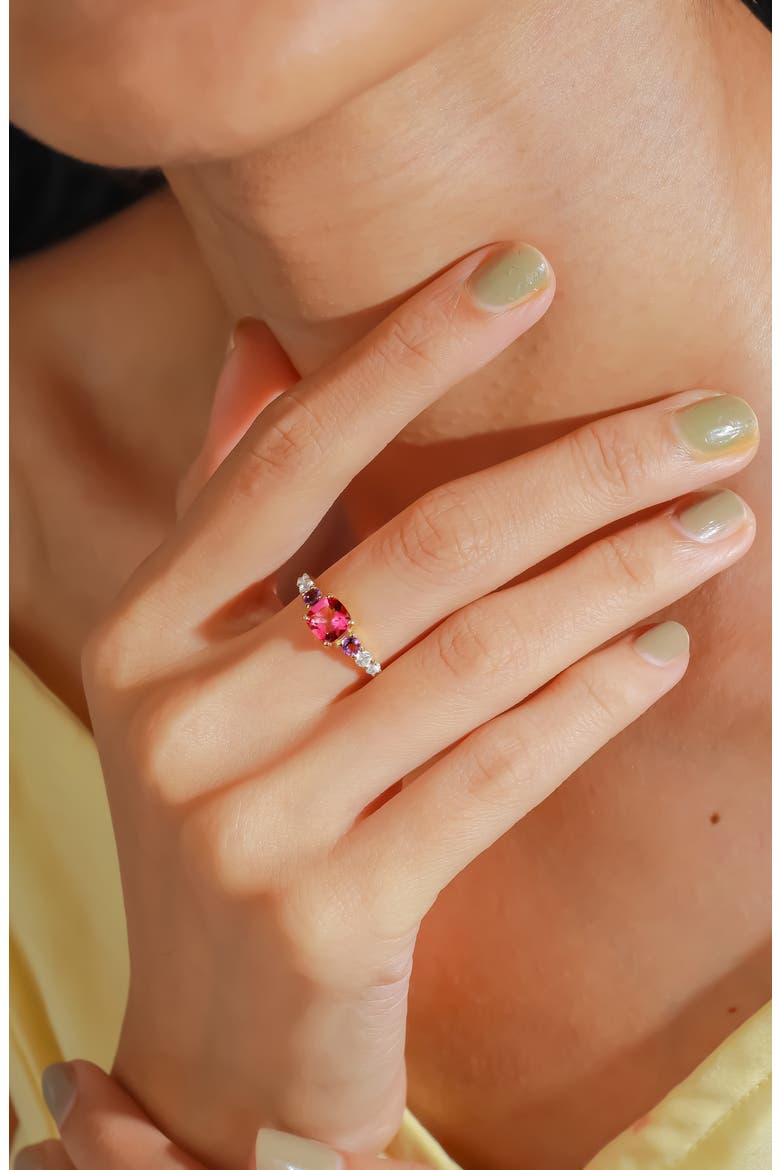Gemstone Twist Band Ring, Alternate, color, PINK