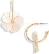 NATASHA Flower Drop 'C' Hoop Earrings