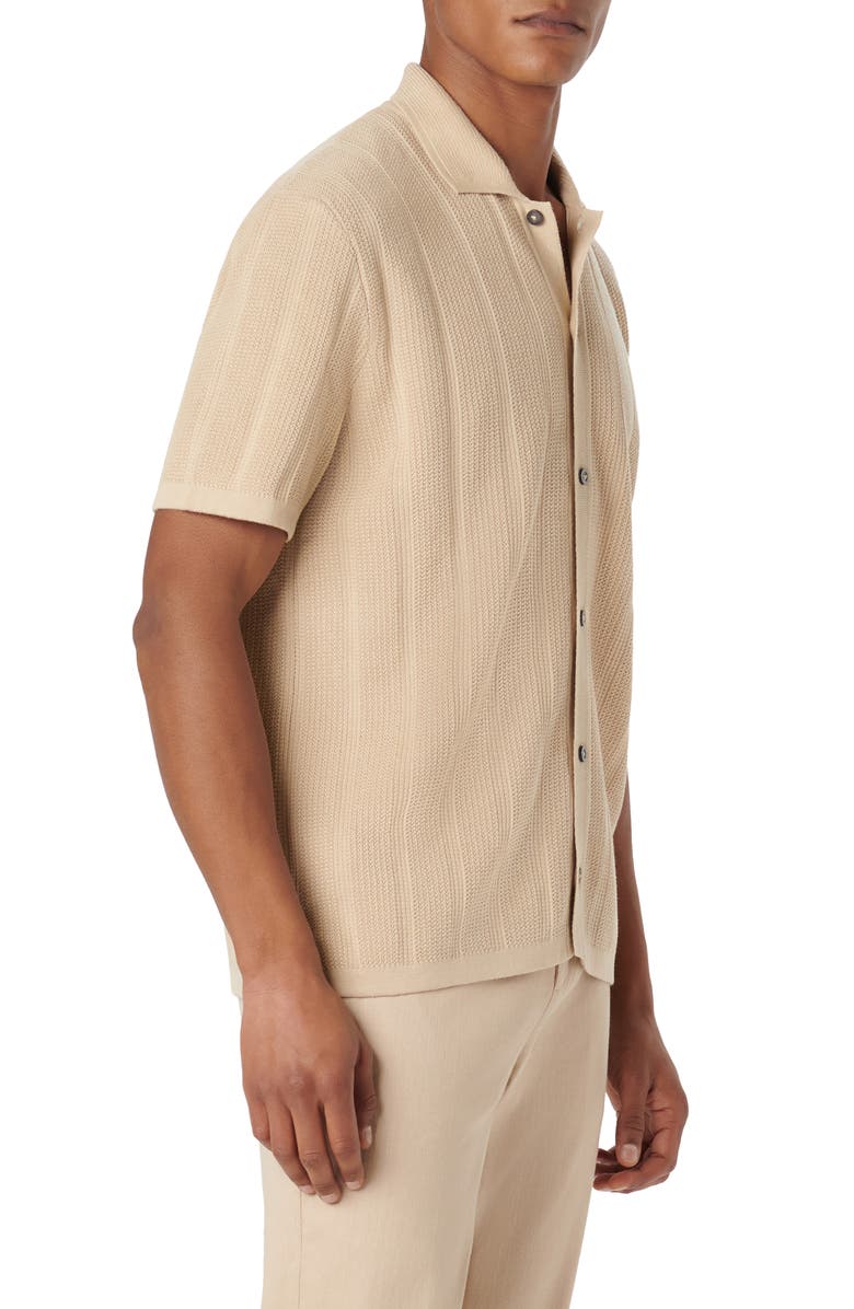 Bugatchi Rib Short Sleeve Polo Sweater, Alternate, color,