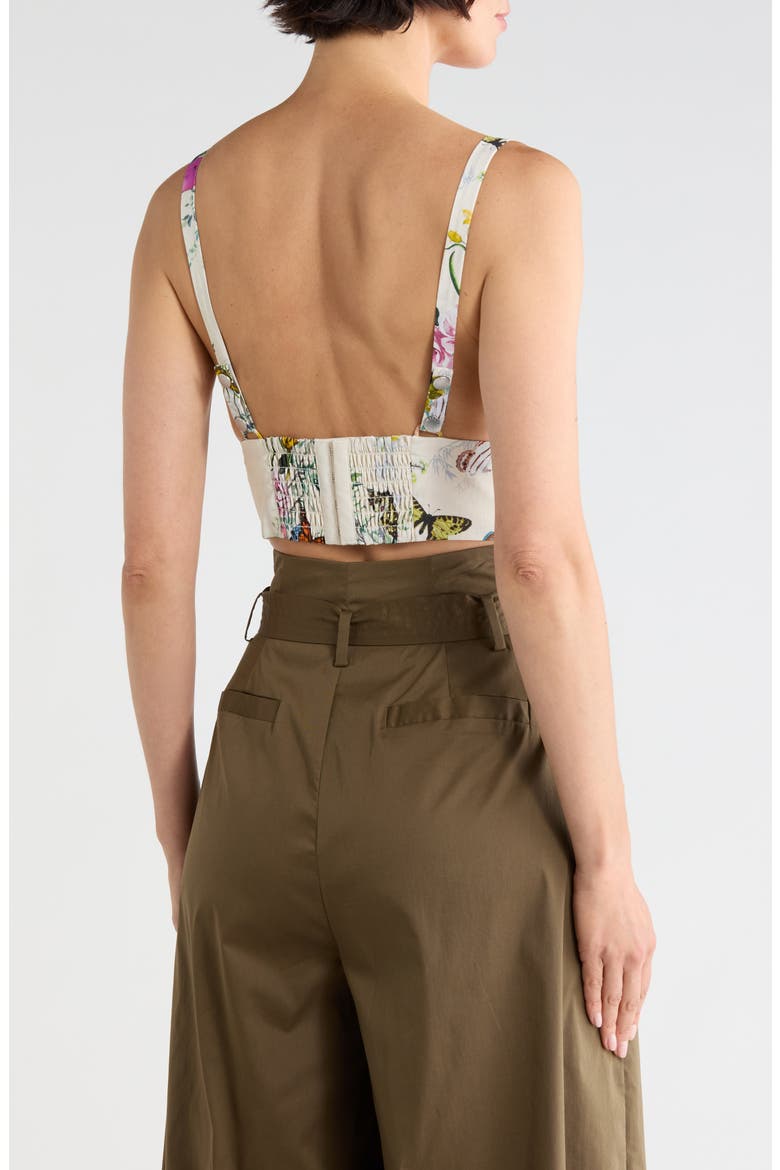 Kaori V Neck Bralette Top, Alternate, color, V WH M CHARONDA BUTTERFLY