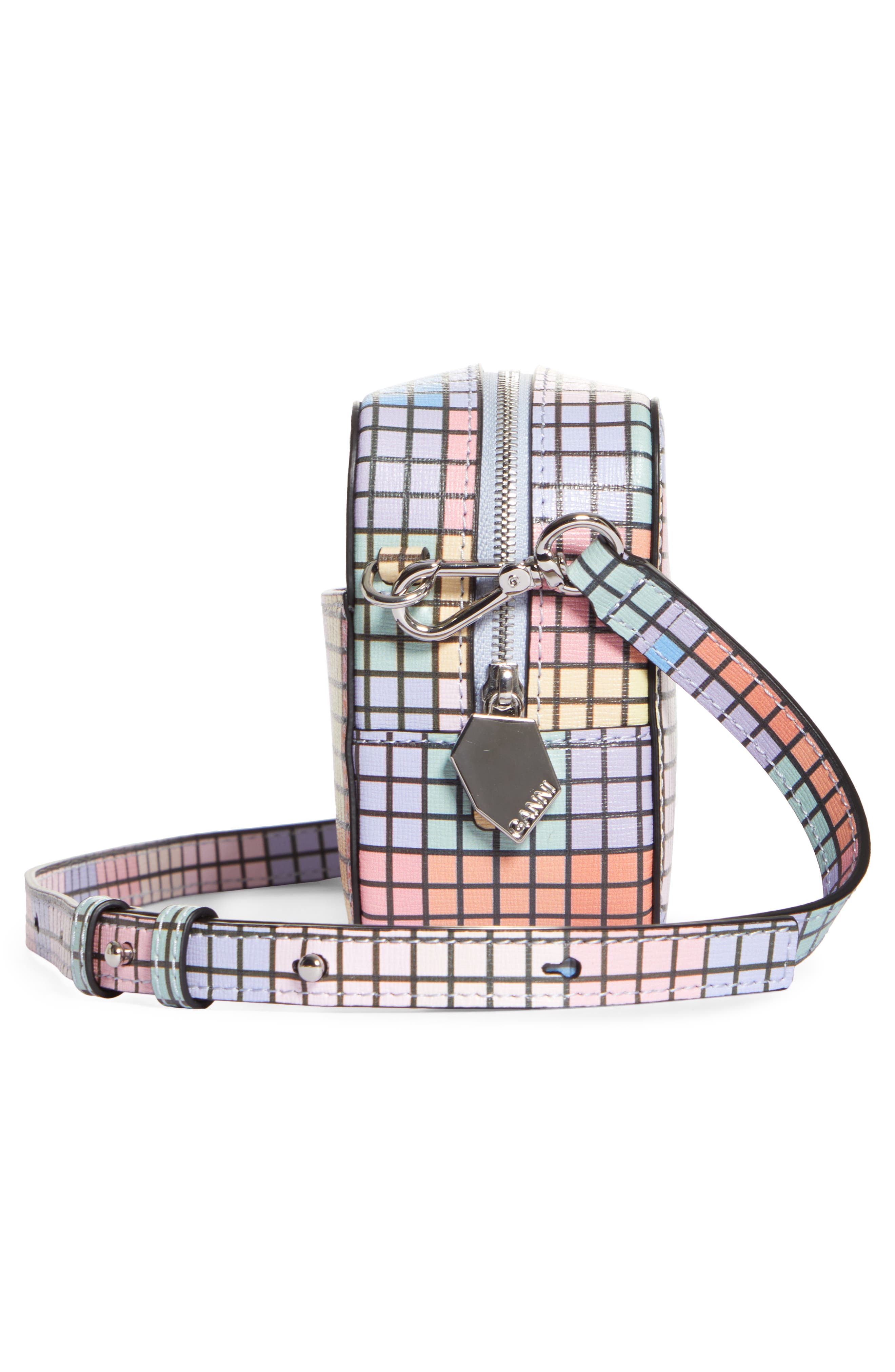 Ganni Leather Camera Crossbody Bag, Alternate, color, 