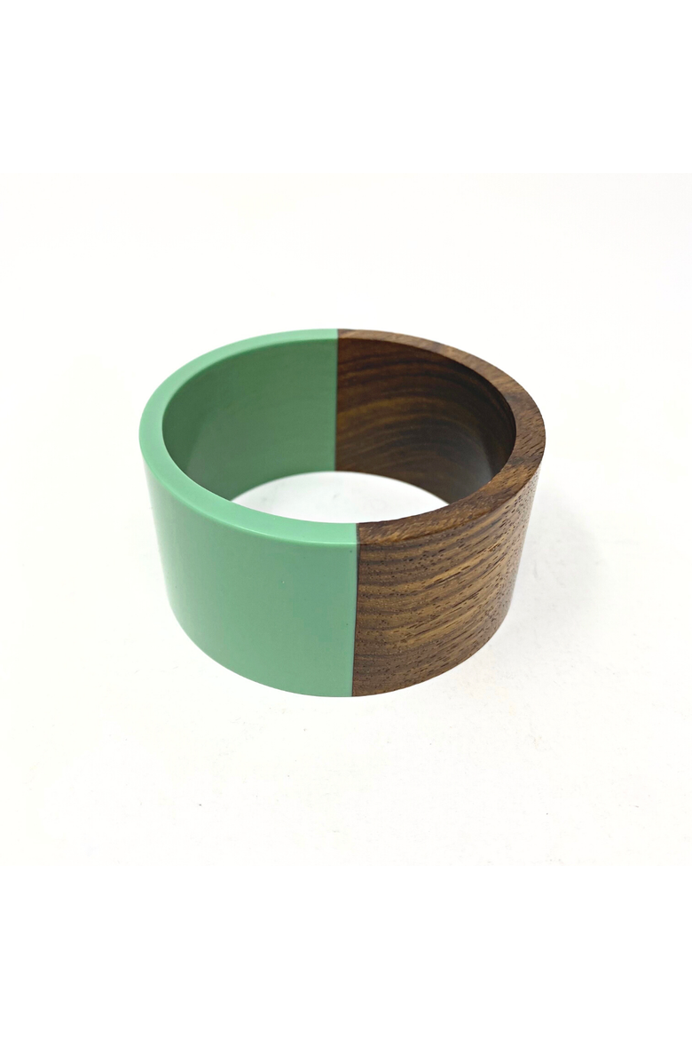 Two-Tone Wood Statement Stacking Bangle, Alternate, color, Aqua