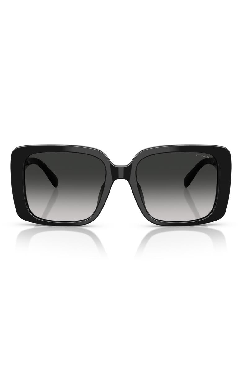 COACH 56mm Square Gradient Sunglasses, Main, color, Black