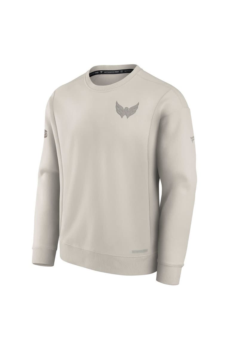 Men's Fanatics  Cream Washington Capitals Authentic Pro Road Fleece Pullover Sweatshirt, Alternate, color, Cream