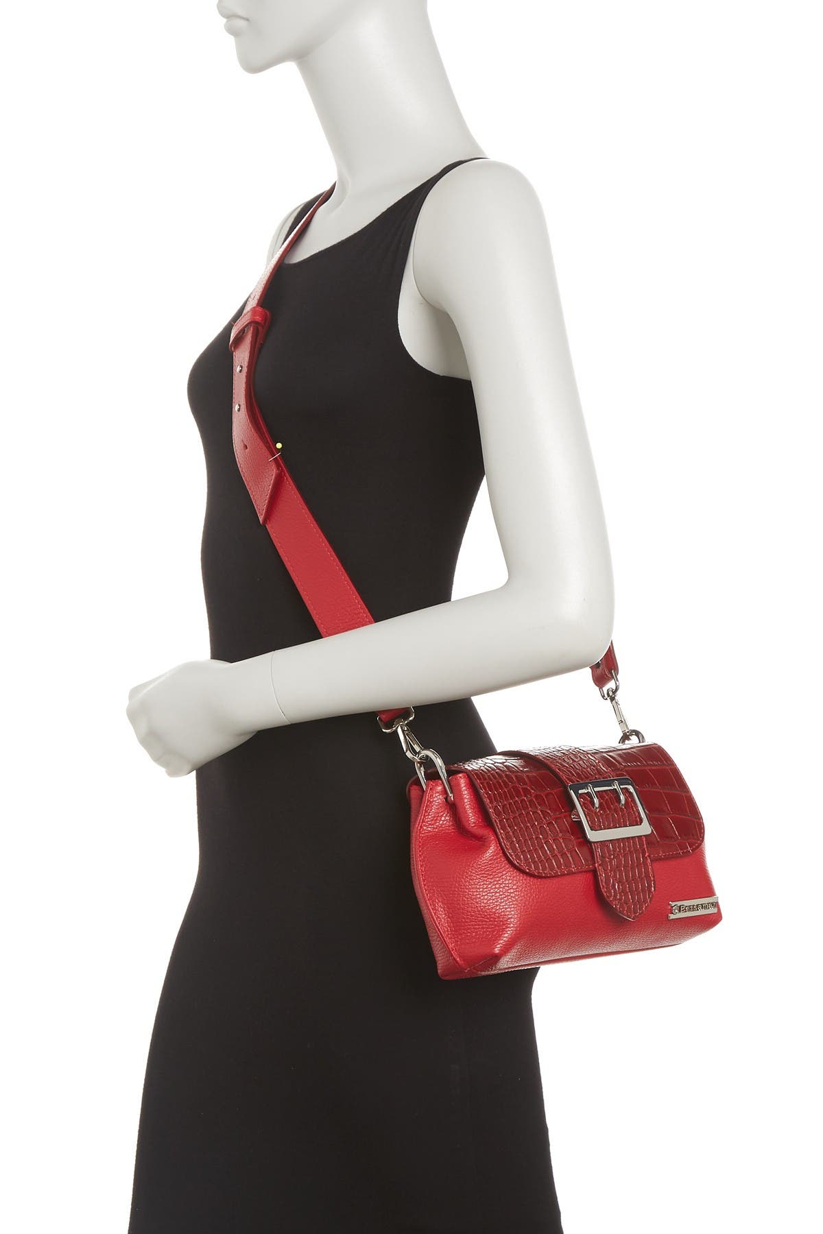 Persaman New York Amelie Croc Embossed Buckle Satchel, Alternate, color, 