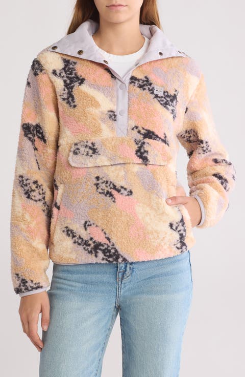 Switchback Textured Fleece Pullover