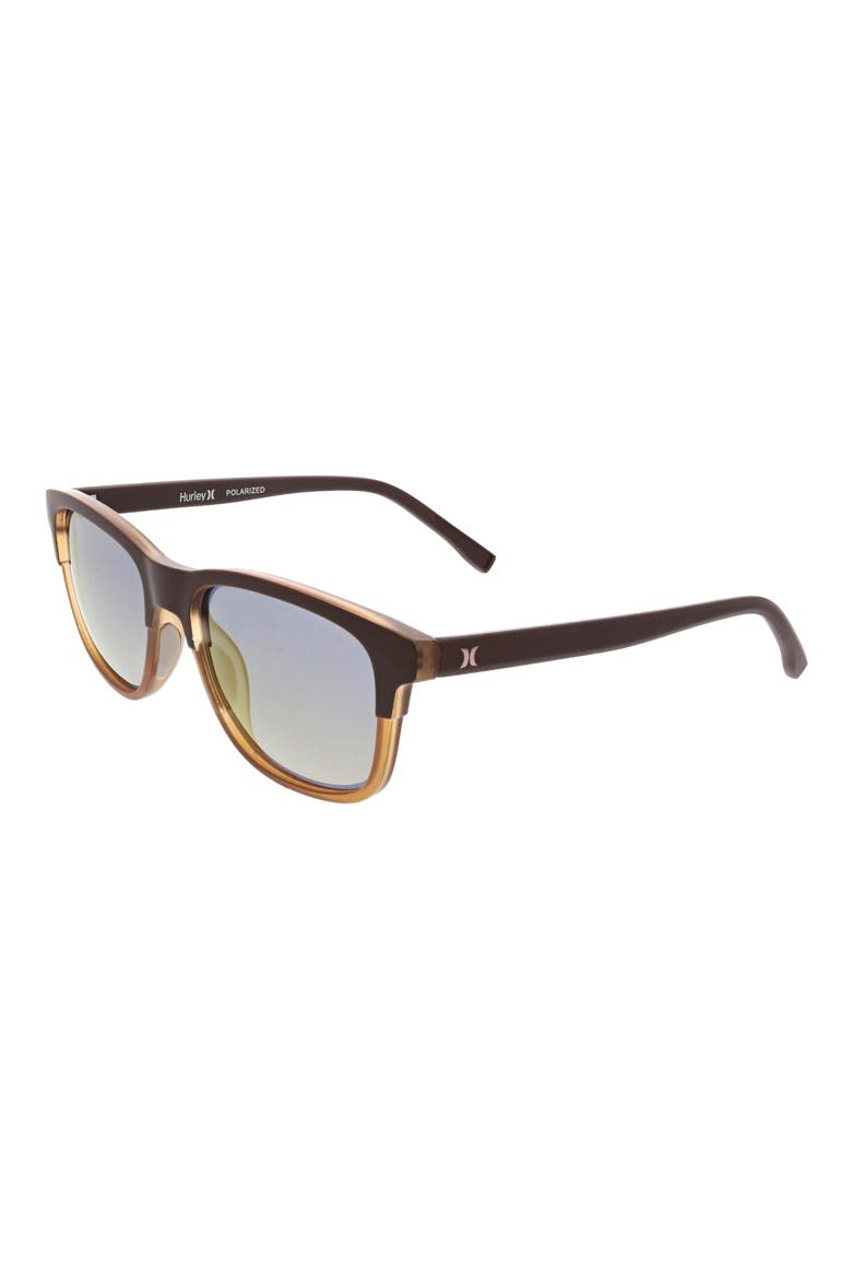 55mm Polarized Square Sunglasses, Alternate, color, BROWN