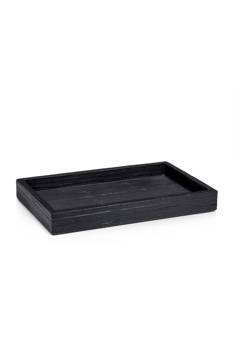 Shou Sugi Ban Tray, Main, color, BLACK