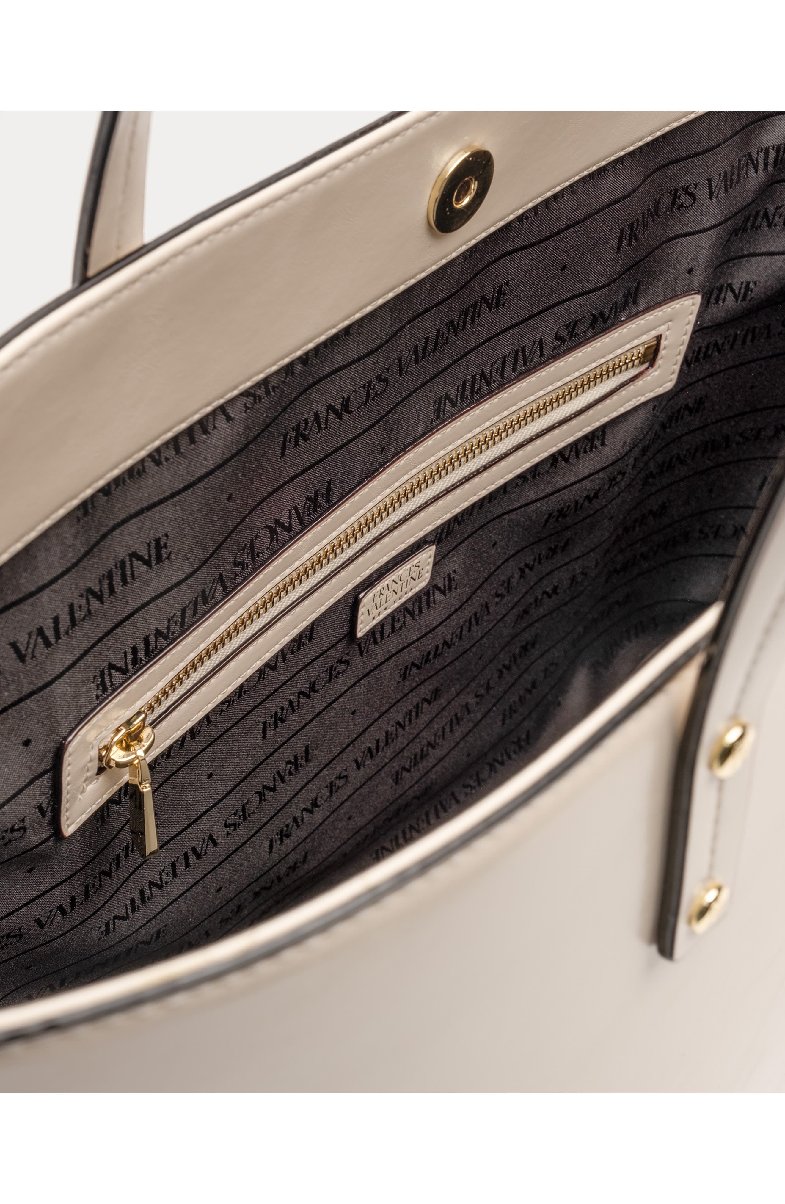 Frances Valentine Trixie Leather Tote, Alternate, color, Oyster