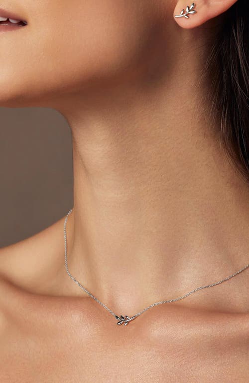 Bearfruit Jewelry Sterling Silver 18k Gold Plated Olivia Leaf Necklace In Silver