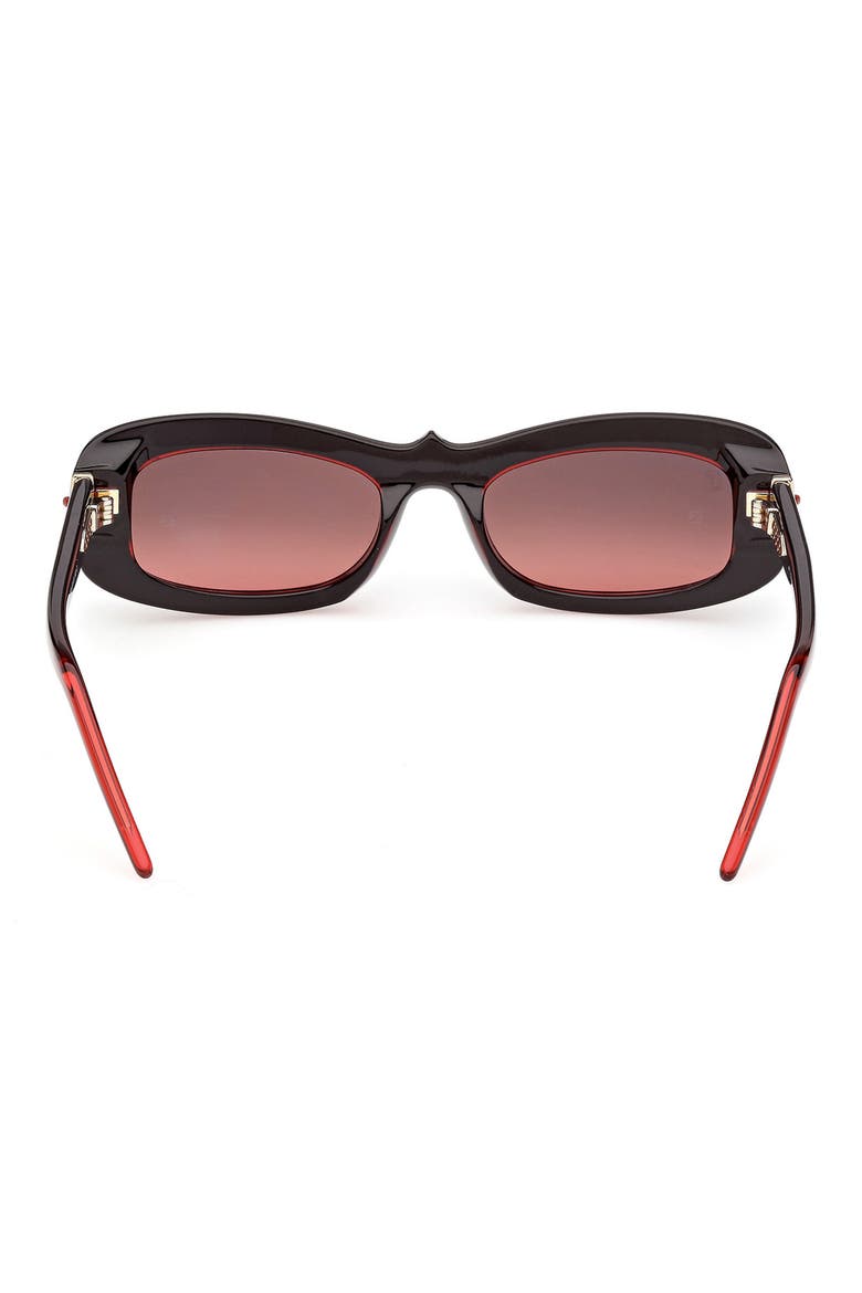 52mm Geometric Sunglasses, Alternate, color, BLACK / RED GUNMETAL
