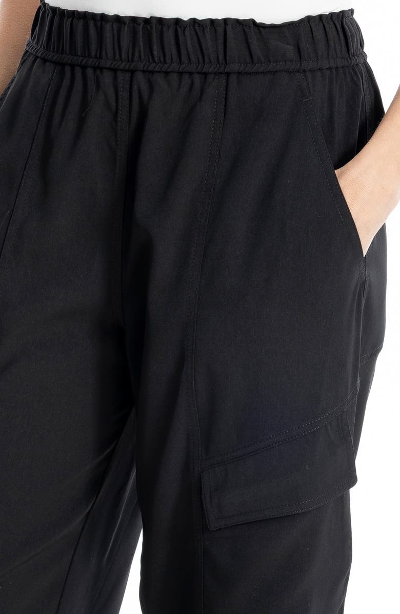 MAX STUDIO Pull-On Cargo Pants, Alternate, color, Black