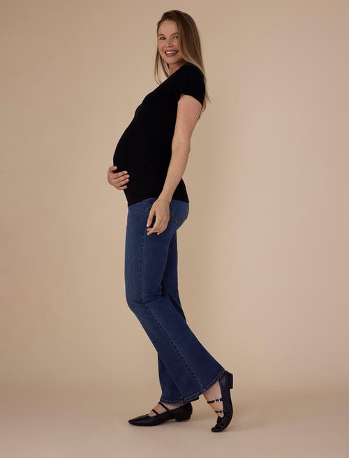 Motherhood Maternity Super Stretch Secret Fit Over The Belly Bootcut Jeans In Rinse Wash