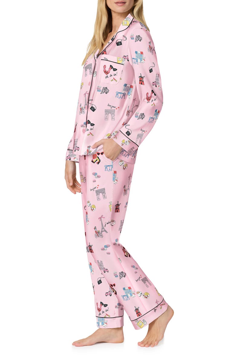 Print Stretch Cotton Pajamas, Alternate, color, JADORE PARIS