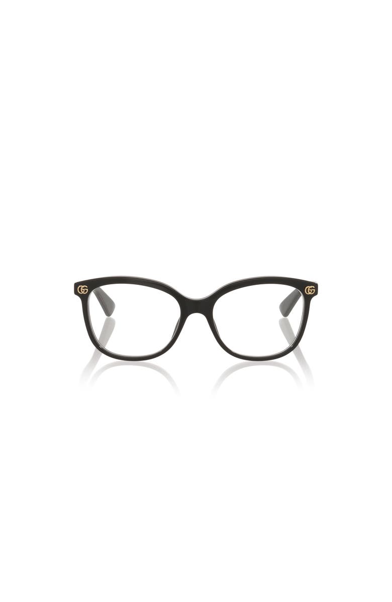 Gucci 51mm Rectangle optical glasses, Alternate, color, Black