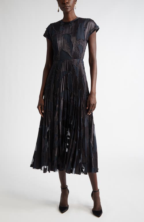 Jason Wu Collection Abstract Fil Couple Fit-flare Midi Dress In Ink