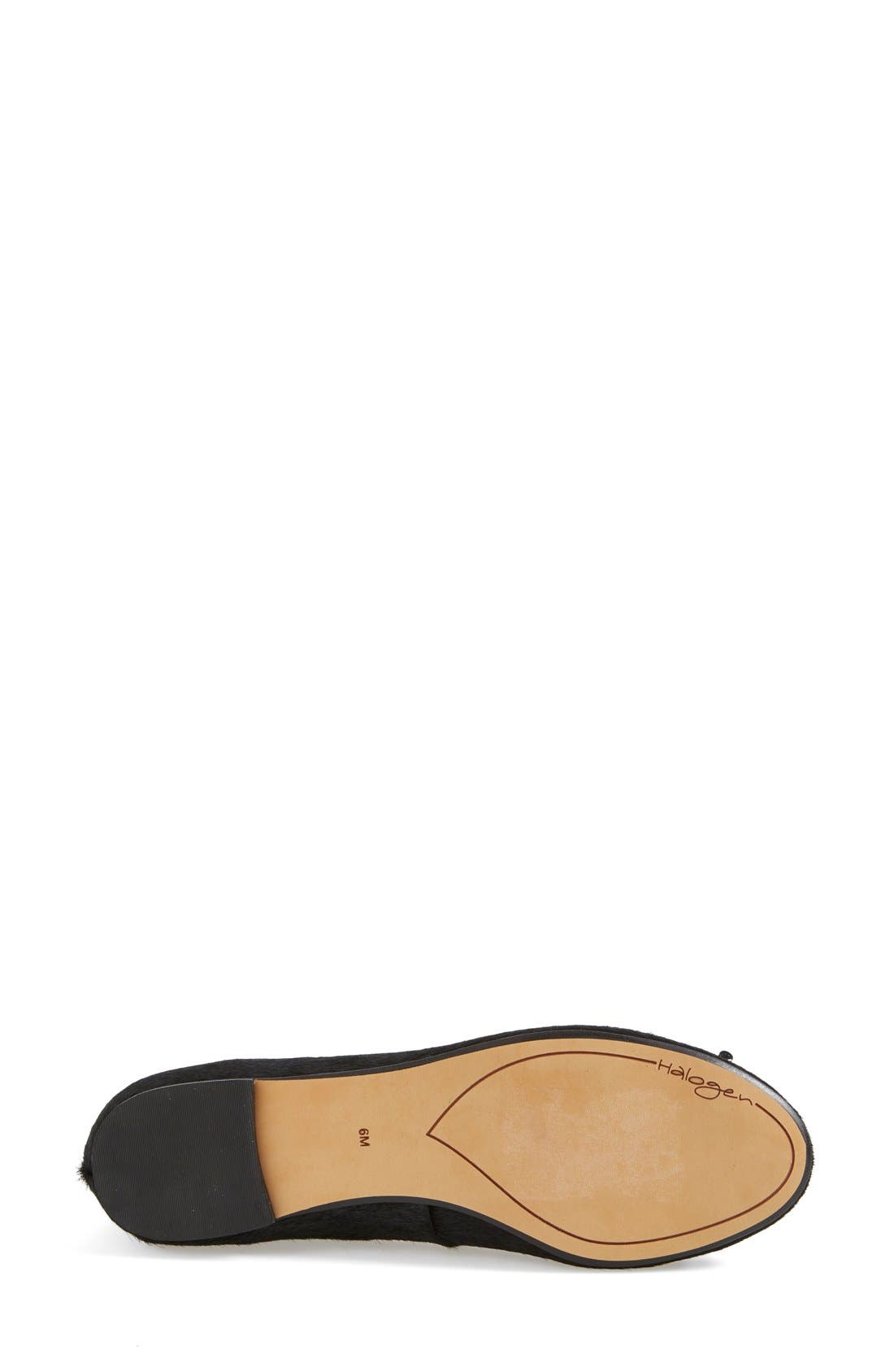 'Gala' Round Toe Flat, Alternate, color, BLACK HAIRCALF