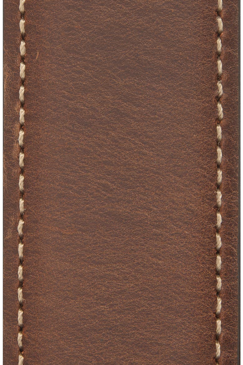 Distressed Oiled Leather Belt, Alternate, color, BROWN