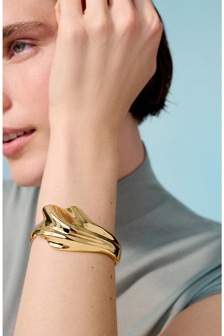 Lydia Hinged Cuff Bracelet, Alternate, color, HIGH POLISH GOLD
