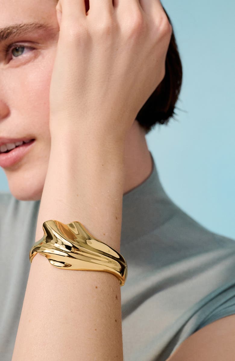 JENNY BIRD Lydia Hinged Cuff Bracelet, Alternate, color, High Polish Gold