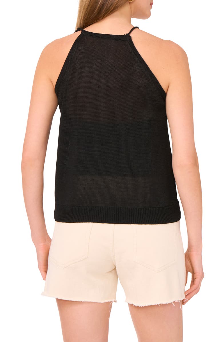 Vince Camuto Knit Halter Tank, Alternate, color, Rich Black