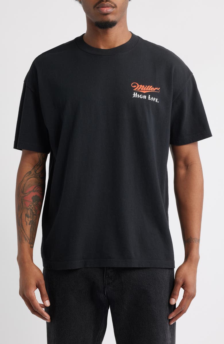 The Forecast Agency Miller<sup>®</sup> High Life Graphic T-Shirt, Main, color, Black