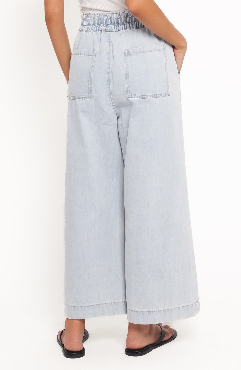 Petal & Pup Jenni Drawstring Wide Leg Denim Pants, Alternate, color, Light Wash