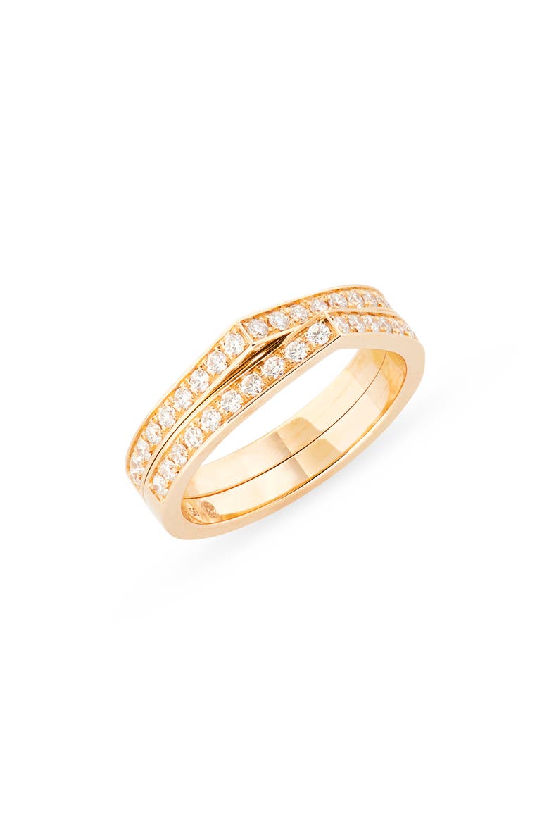 Antifer 2-Row Diamond Pavé Ring, Main, color, ROSE GOLD