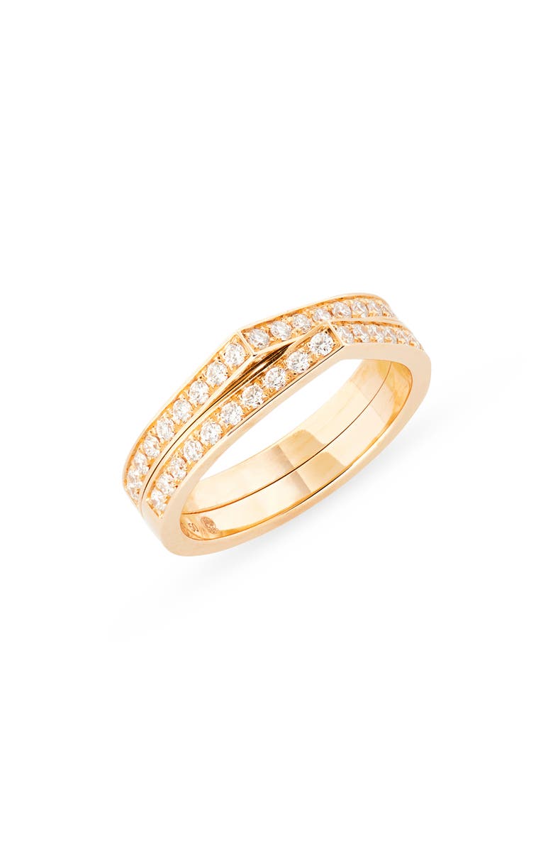 REPOSSI Antifer 2-Row Diamond Pavé Ring, Main, color, Rose Gold