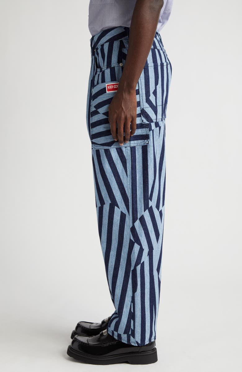 KENZO Dazzle Stripe Monkey Fit Cargo Jeans, Alternate, color,