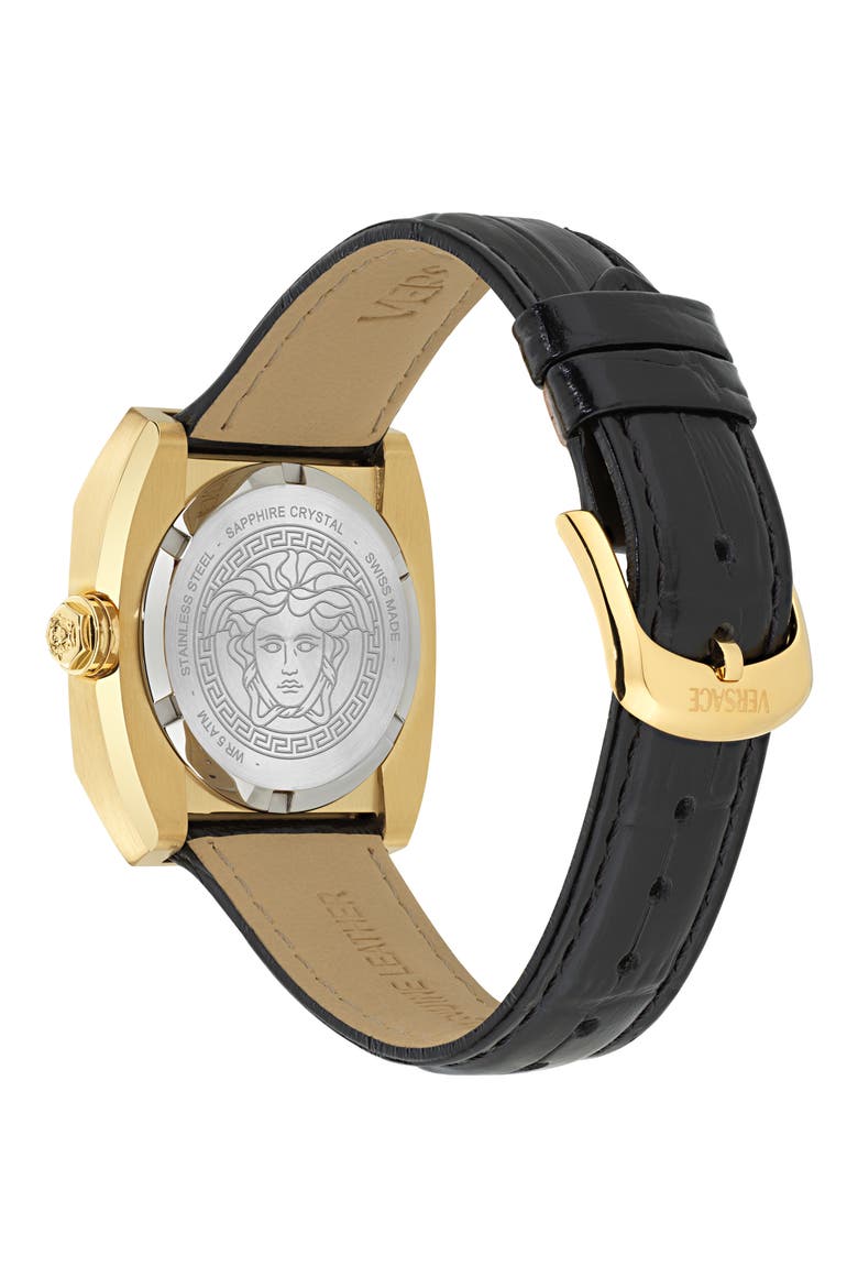 Antares Leather Strap Watch, 35mm, Alternate, color, YELLOW GOLD