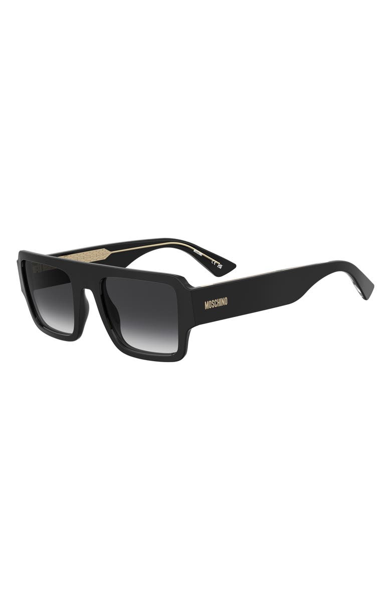 Moschino 54mm Gradient Flat Top Sunglasses, Alternate, color, Black/ Dark Grey Sf