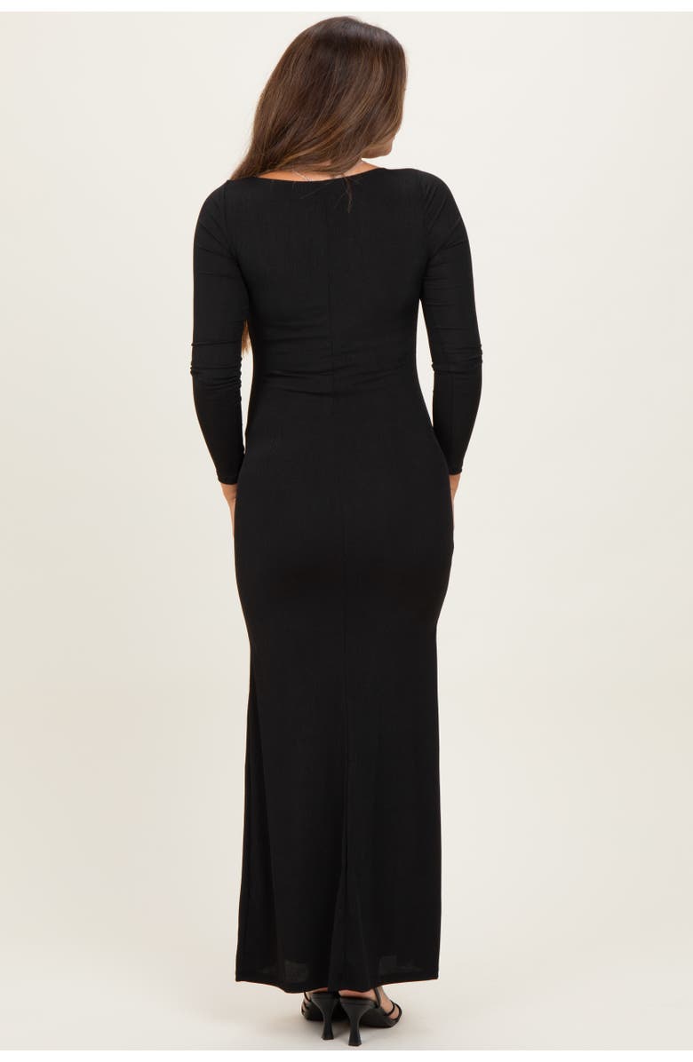 PinkBlush Square Neck Long Sleeve Maxi Dress, Alternate, color, Black