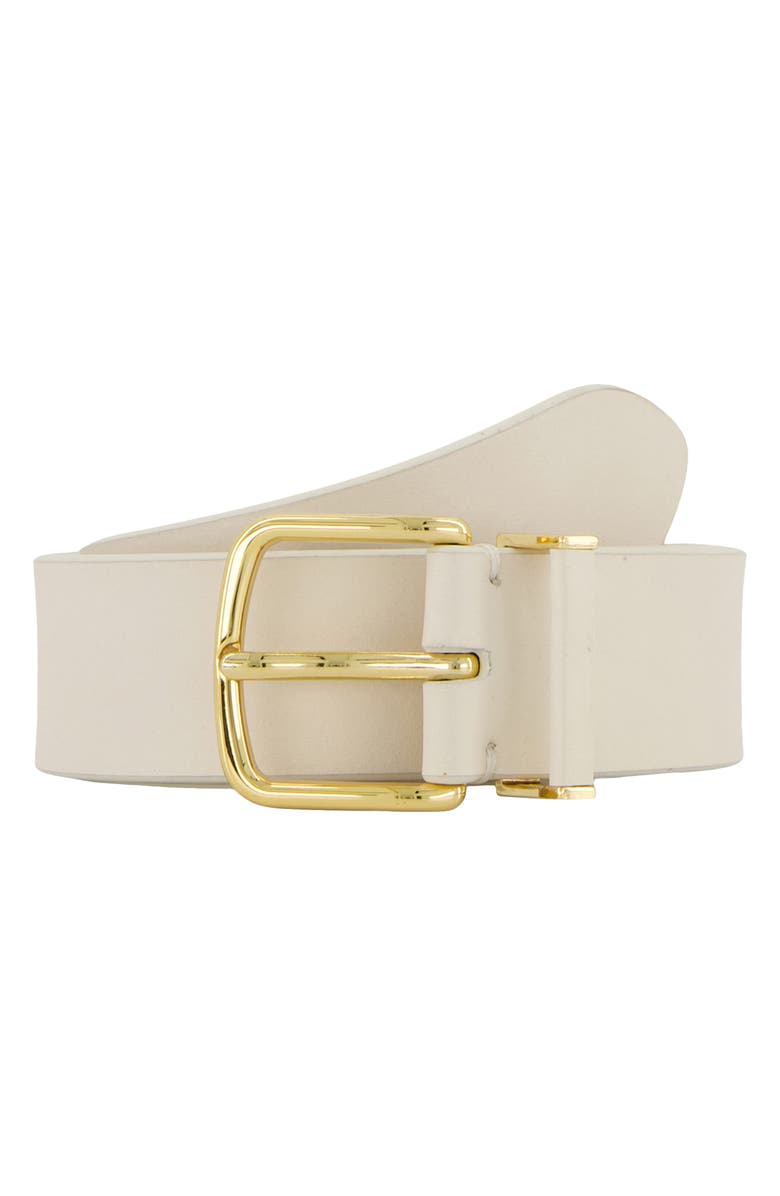 Vince Kaia Leather Belt, Main, color, Milk