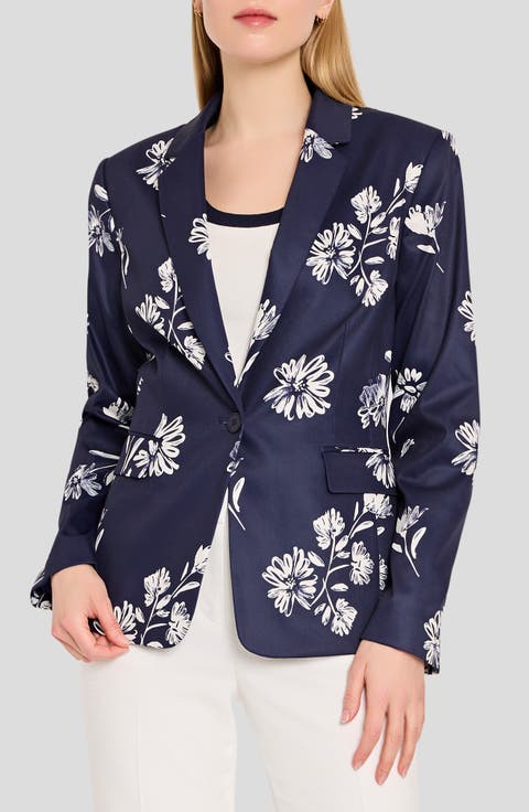 Floral One-Button Jacket