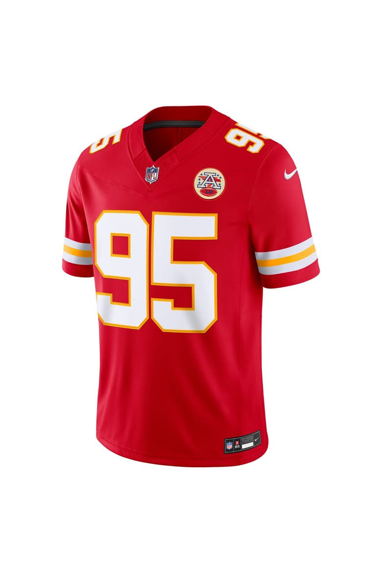 Men's Nike Chris Jones Red Kansas City Chiefs Team Vapor F.U.S.E. Stitched Limited Jersey, Alternate, color, Red