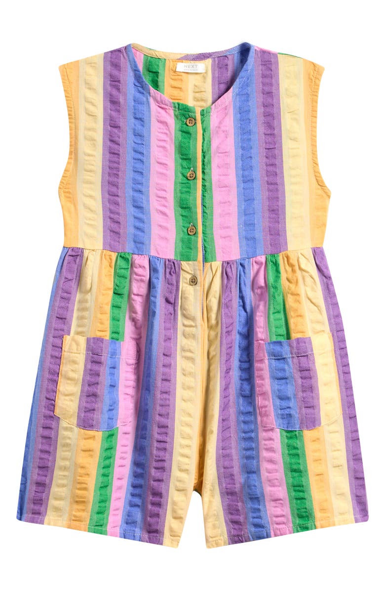 NEXT Kids' Rainbow Cotton Romper Baby, Toddler & Little Kid), Main, color, Blue Multi