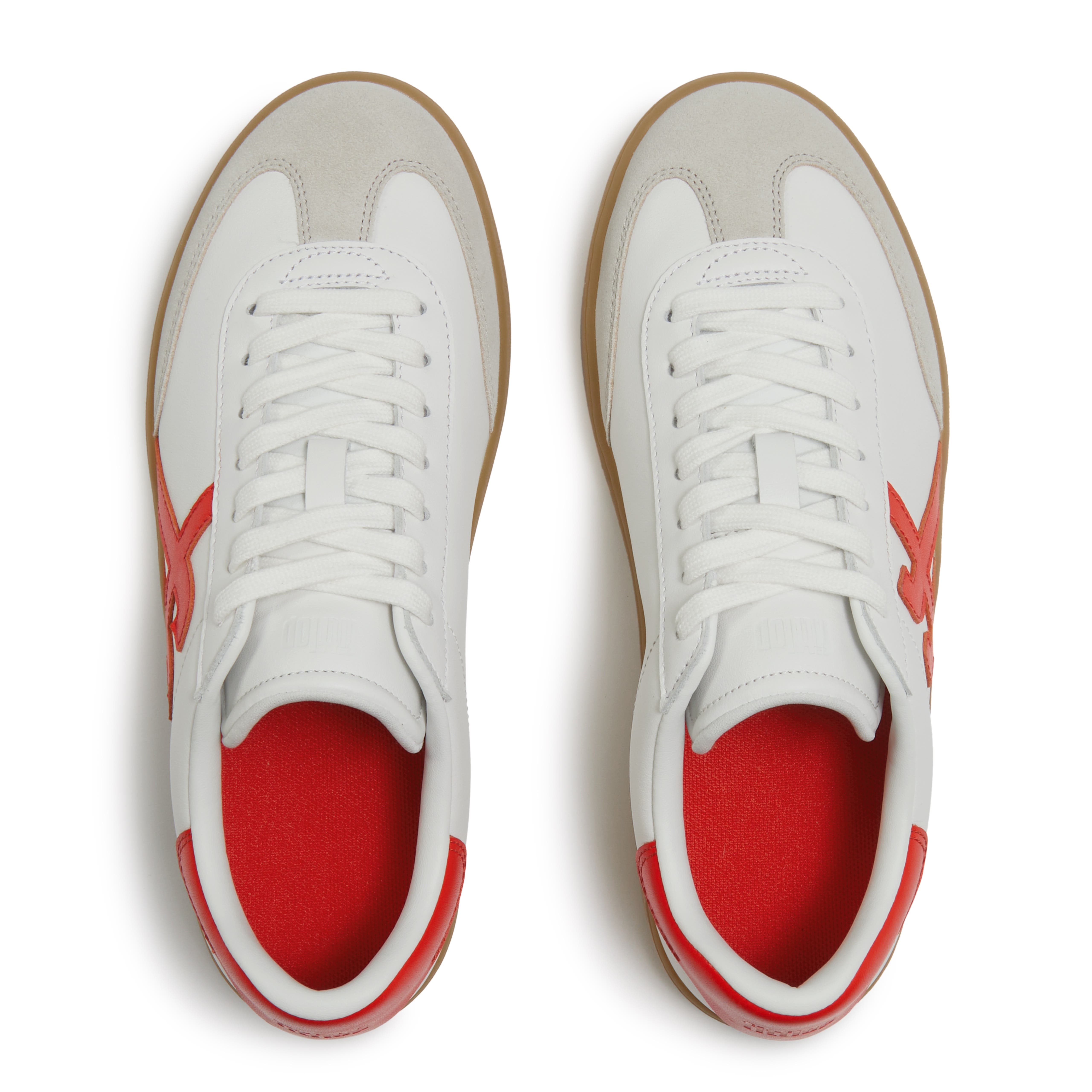 FitFlop The Dash T Toe Suede Sneakers, Alternate, color, Urban White/Cherry Tomato