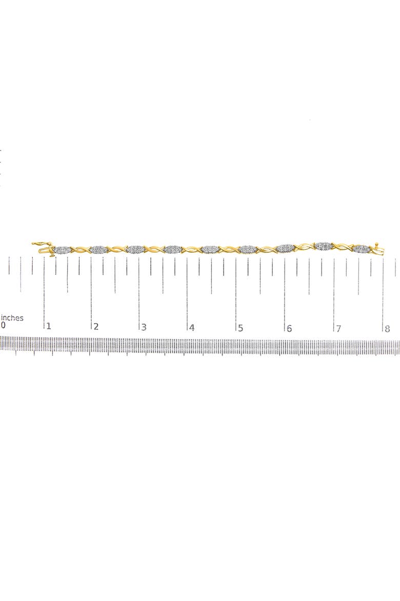 10K Yellow Gold 1.00 Cttw Round-Cut Diamond Spiral Link Bracelet, Alternate, color, Yellow