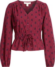 Treasure 
Bond Tied Peplum Top