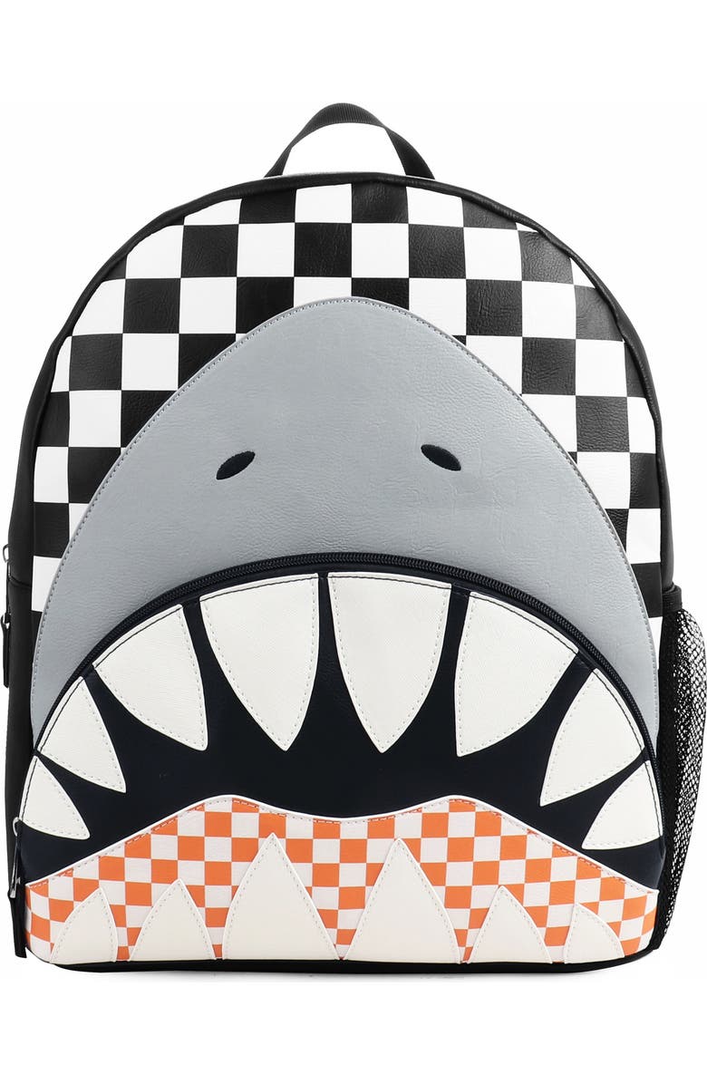 OMG Accessories Kids' Shark Checkered Large Backpack, Main, color,